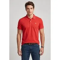 Polo Masculina Colcci Frisos Vermelha