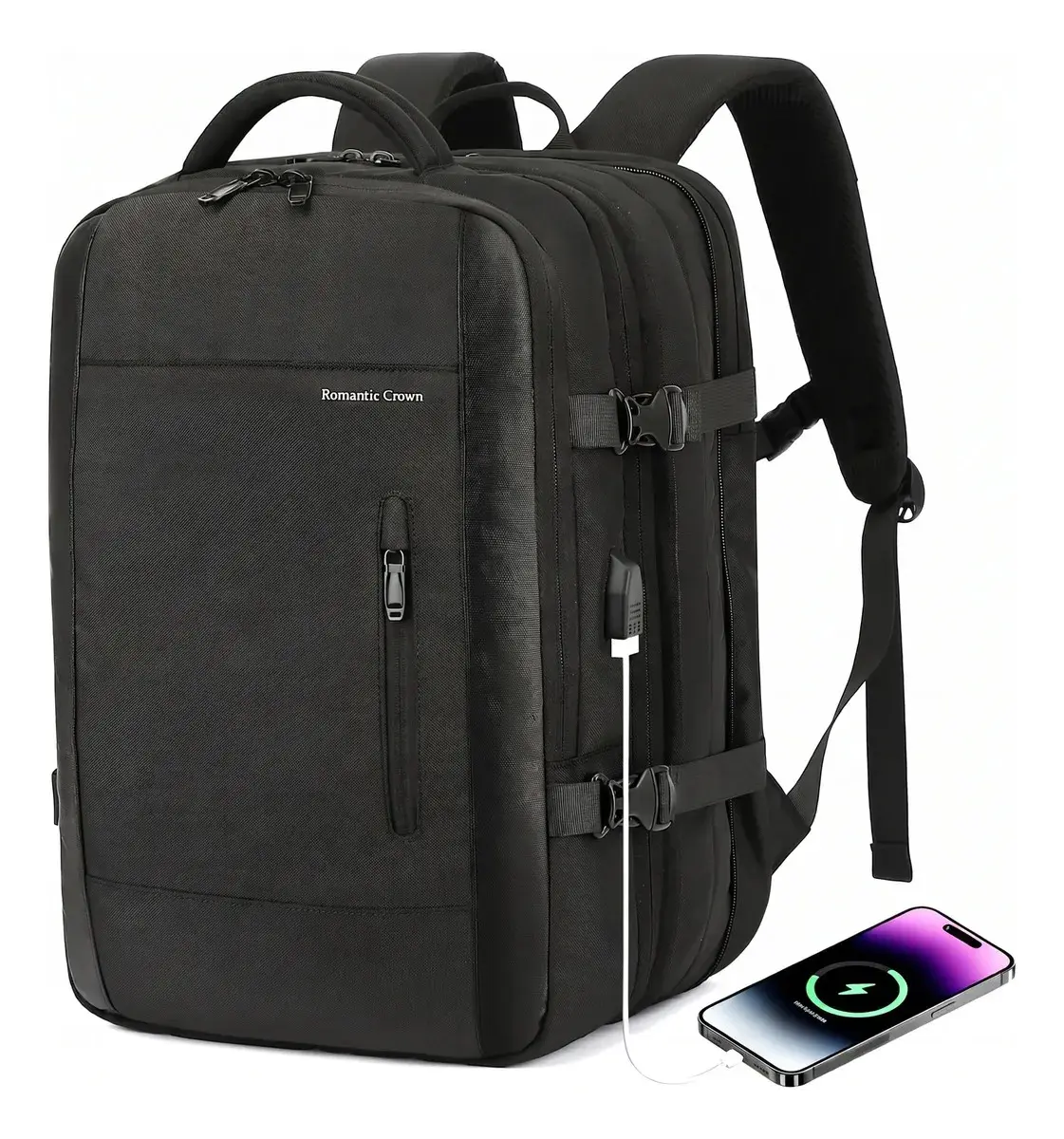 Mochila Passeio Romantic Crown de 42L Com Compartimento Para Notebook e Entrada USB, Impermeável - 1