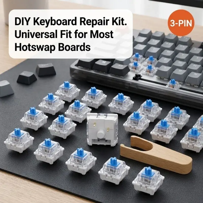 100 peças de interruptores mecânicos para teclado, peças de keycap com botão de clique para impressão 3D DIY, peças luminosas artesanais, acessórios antiestresse, atacado