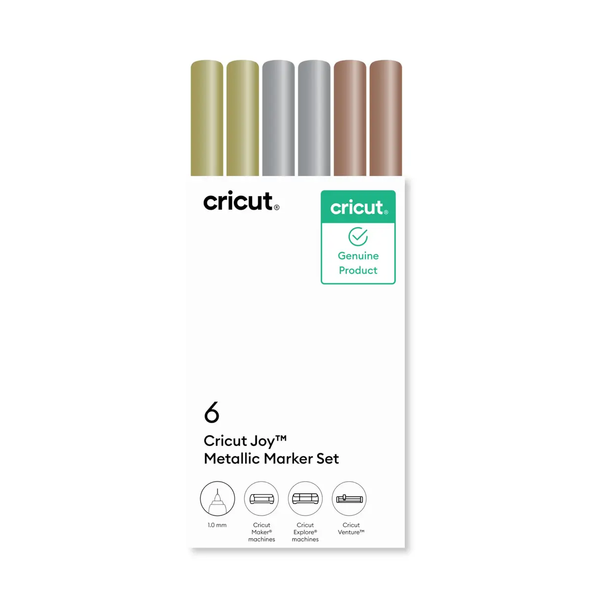 Cricut Joy Conjunto de marcadores metálicos, 1,0 mm (6 ct) - 1