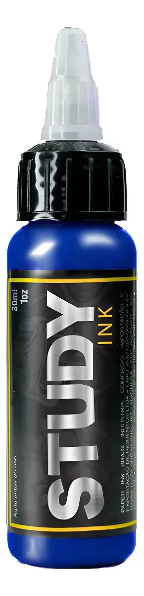 Tinta de Tatuagem Inkerz Study Azul Médio 30ml Pele Artificial - 1