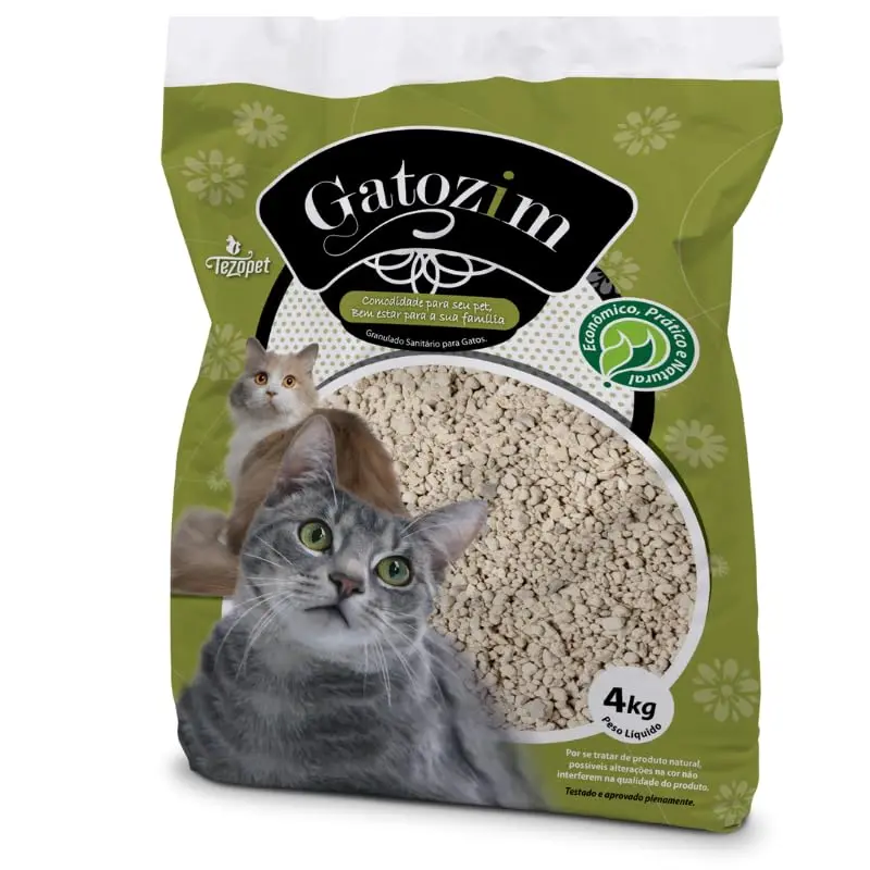 Kit 5 Areias Higiênica Sanitária Gato Gatozim 4kg - Tradicional.100% Natural. - 1