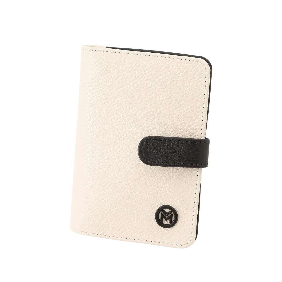 Carteira Feminina Couro Legítimo Rg Cnh Cartões Mariart 612 (Off White/Preto) - 1