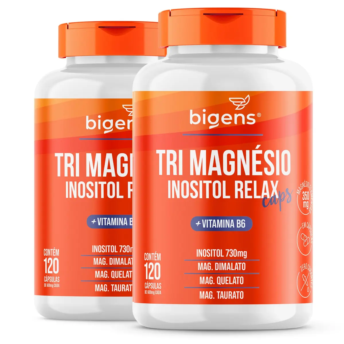 Bigens Tri Magnésio Inositol, Vit B6, 2x 120 Cápsulas - 1
