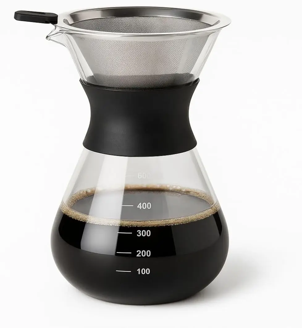 Cafeteira vidro Jarra De Café Cafeteira Premium 400 Ml Com Passador De Vidro Borossilicato E Anel De Silicone