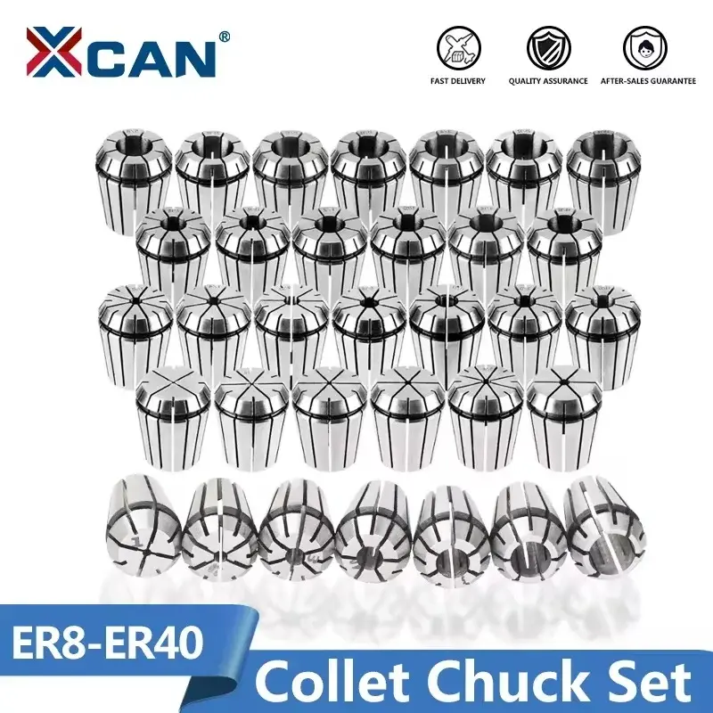 XCAN-Precisão Collet Chuck Set, Primavera Collet, Porta-ferramentas, Máquina De Gravura CNC, Torno De Fresagem, ER8, ER16, ER20, ER25, ER32, ER40