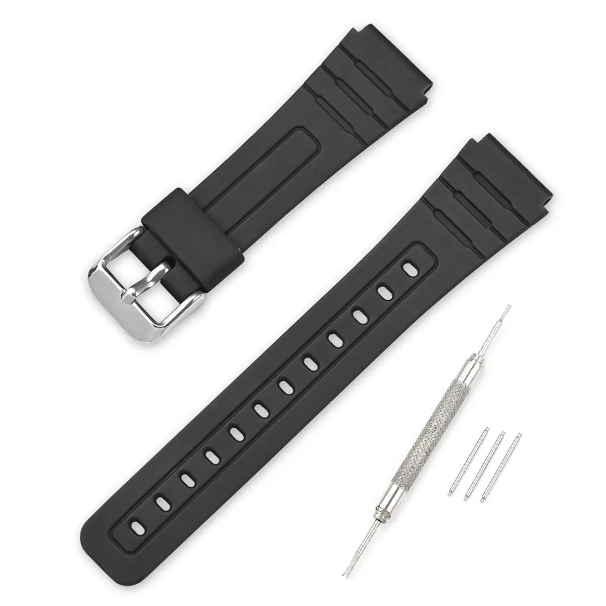 HAOZHI 18mm Pulseira Compatível com Casio F 91W 84 105 08,A 158 168,AE 1300 | Pulseira Compatível para Casio AE 1000 1200,Bracelete Correia Cinta Alça de Substituição para F91W/F84/F105/F108/A158/A168