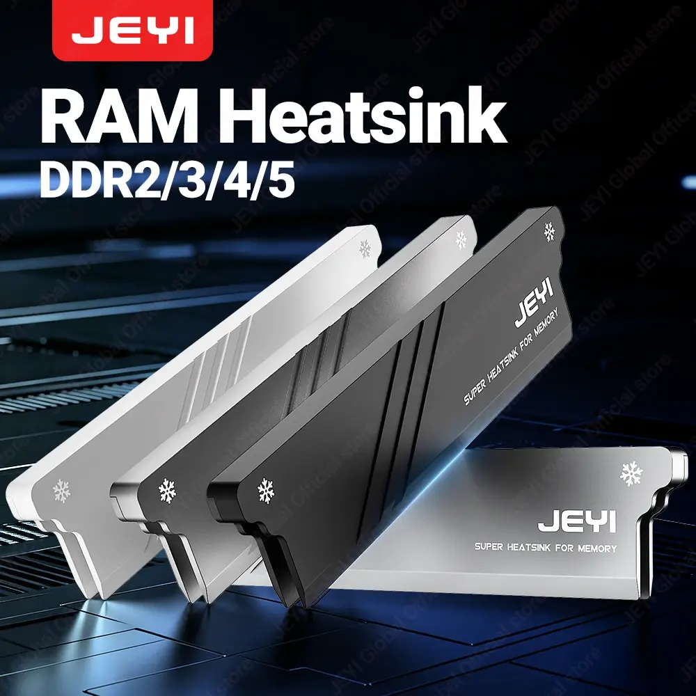 Jeyi ram dissipador de calor com almofadas térmicas para ddr2 ddr3 ddr4 ddr5-kit de resfriamento de memória de pc, dissipação de calor de computador desktop,