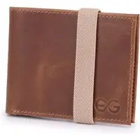 Carteira Masculina Slim Pequena Luxo Couro Legítimo Elástico ello griff Marrom