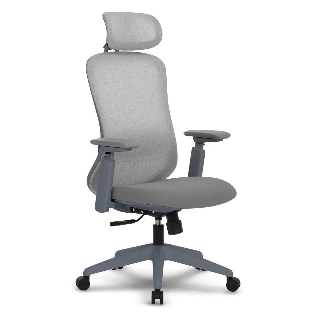Cadeira Escritório Ergonomica DT3 Elin com revestimento Tecido fio Alta Performance, Lombar anatômico,Apoio Cabeça 3D, Apoio Braço 5D, Espuma injetada,Certificada. (Dark Grey)