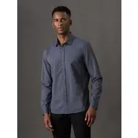 Camisa Manga Longa Calvin Klein Jeans Regular Fil a Fil - Preto Camisa Manga Longa Calvin Klein Jeans Regular Fil a Fil Preto m