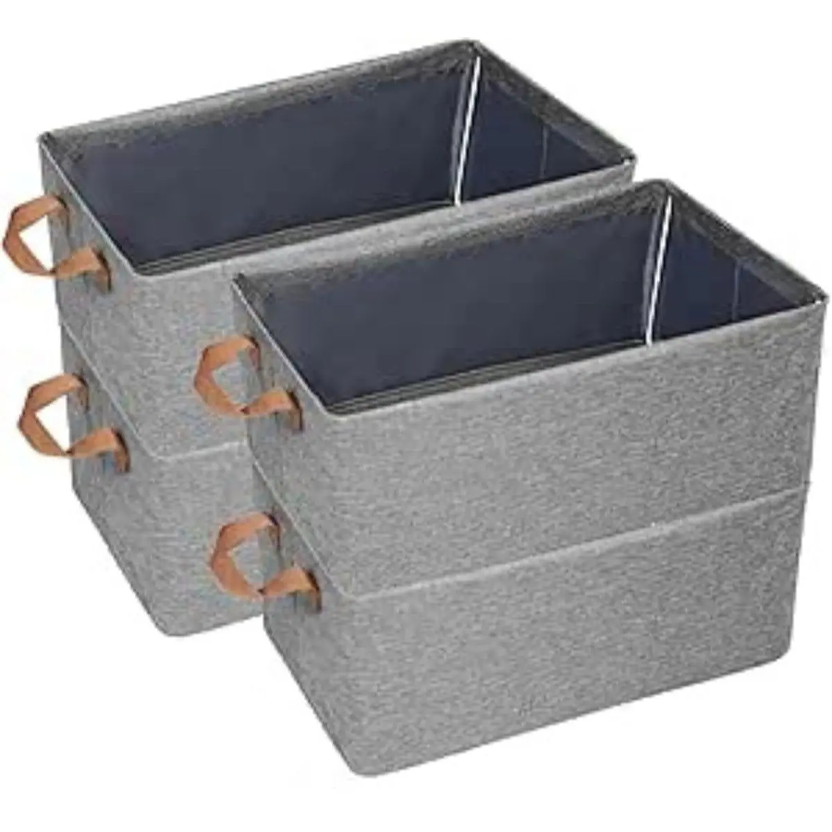 Kit 4 Caixas Organizadoras Dobráveis com Alças para Roupas e Brinquedos