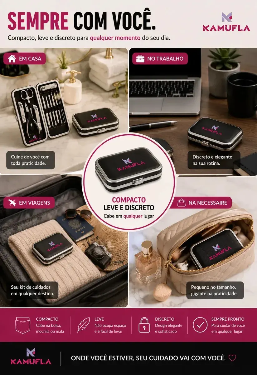 Kit Cortador De Unha Portátil Estojo Alicate Manicure 12 Pç - Desencravador De Unha Manicure Alicate Lixa Profissional Tesoura Empurrador De Cutículas Pinça Portátil Dobrável thumbnail 5