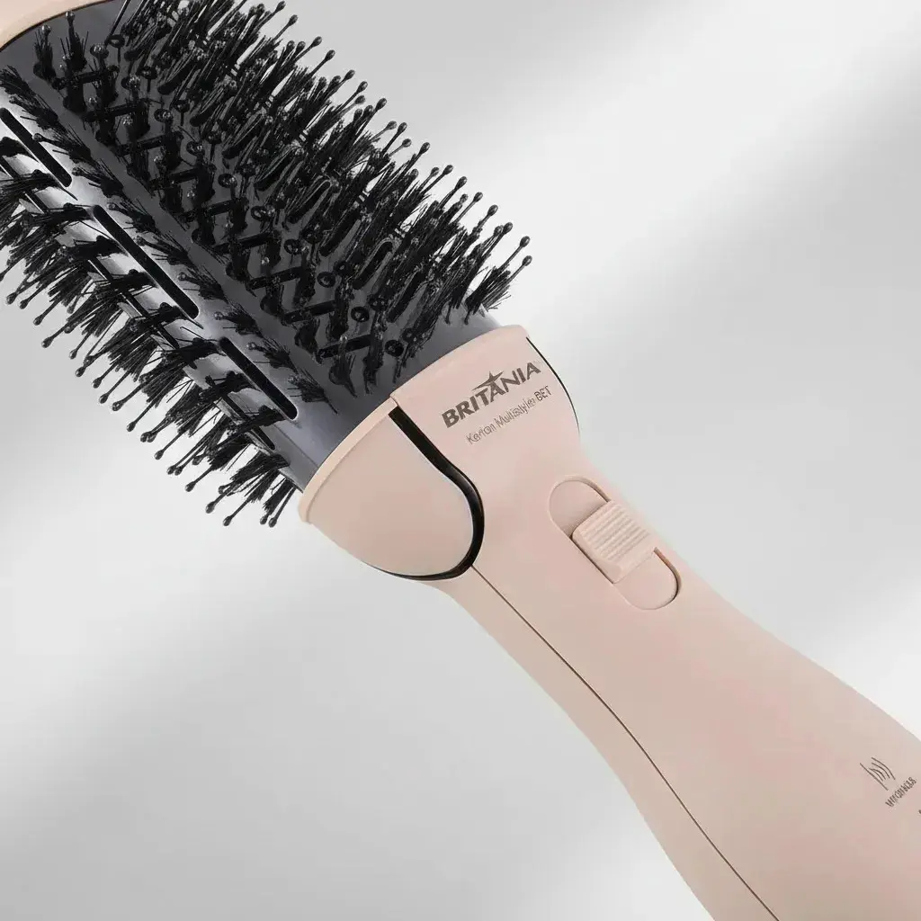 Escova Secadora 4 Em 1 Britânia Bec07r Cerâmica 1300w Bivolt Rosa thumbnail 3