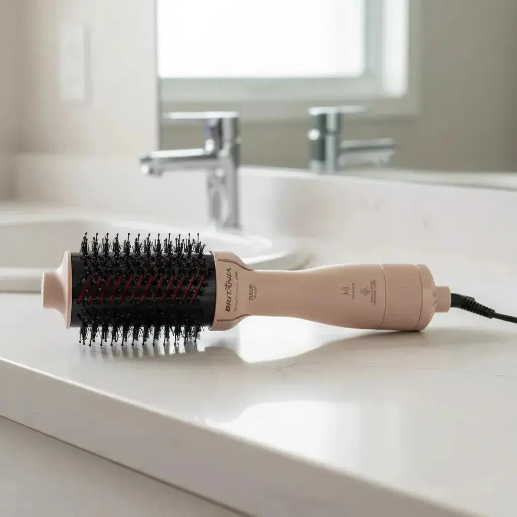 Escova Secadora 4 Em 1 Britânia Bec07r Cerâmica 1300w Bivolt Rosa thumbnail 9