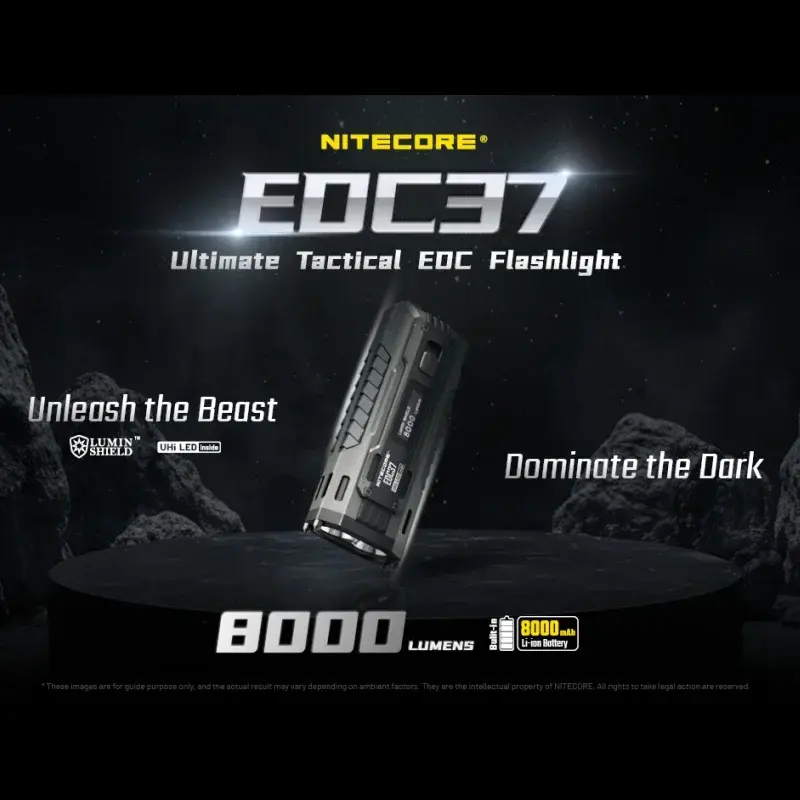 NITECORE EDC37 8000 lumens Lanterna EDC tática final de luz forte