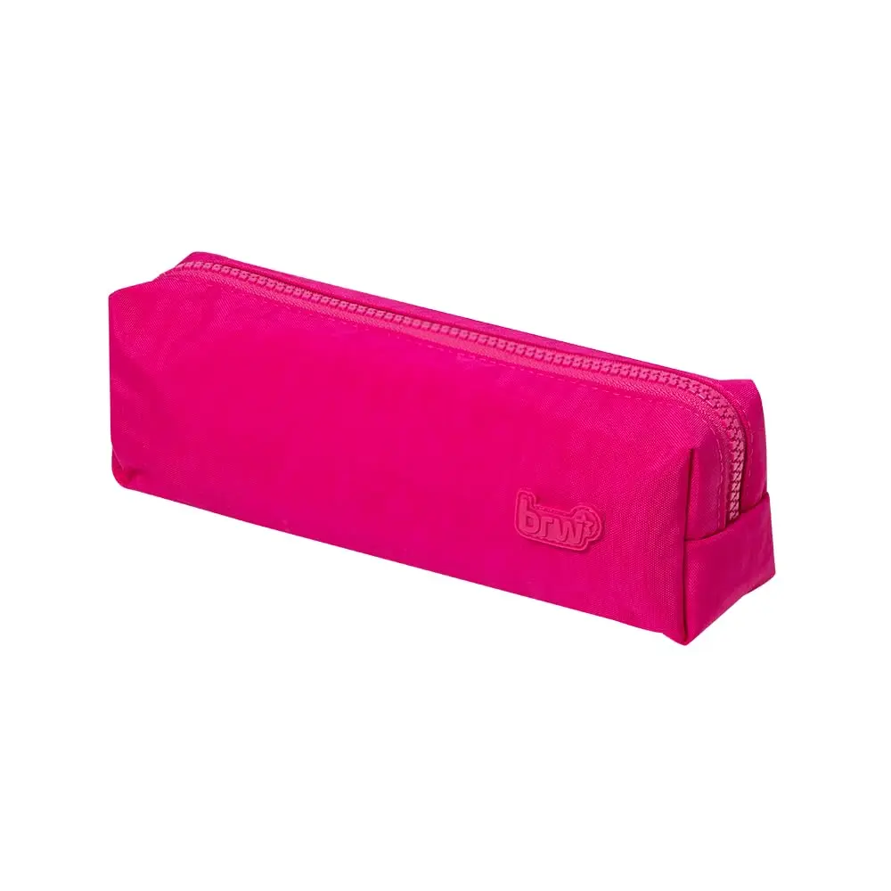 BRW Estojo Escolar Nylon 1 Zíper Pink - 1