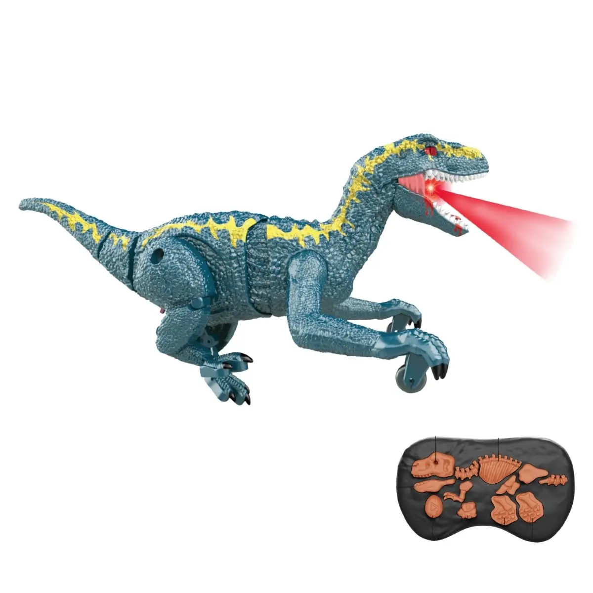Dinossauro de Brinquedo c/Controle Anda Emite Som Maxi Toys