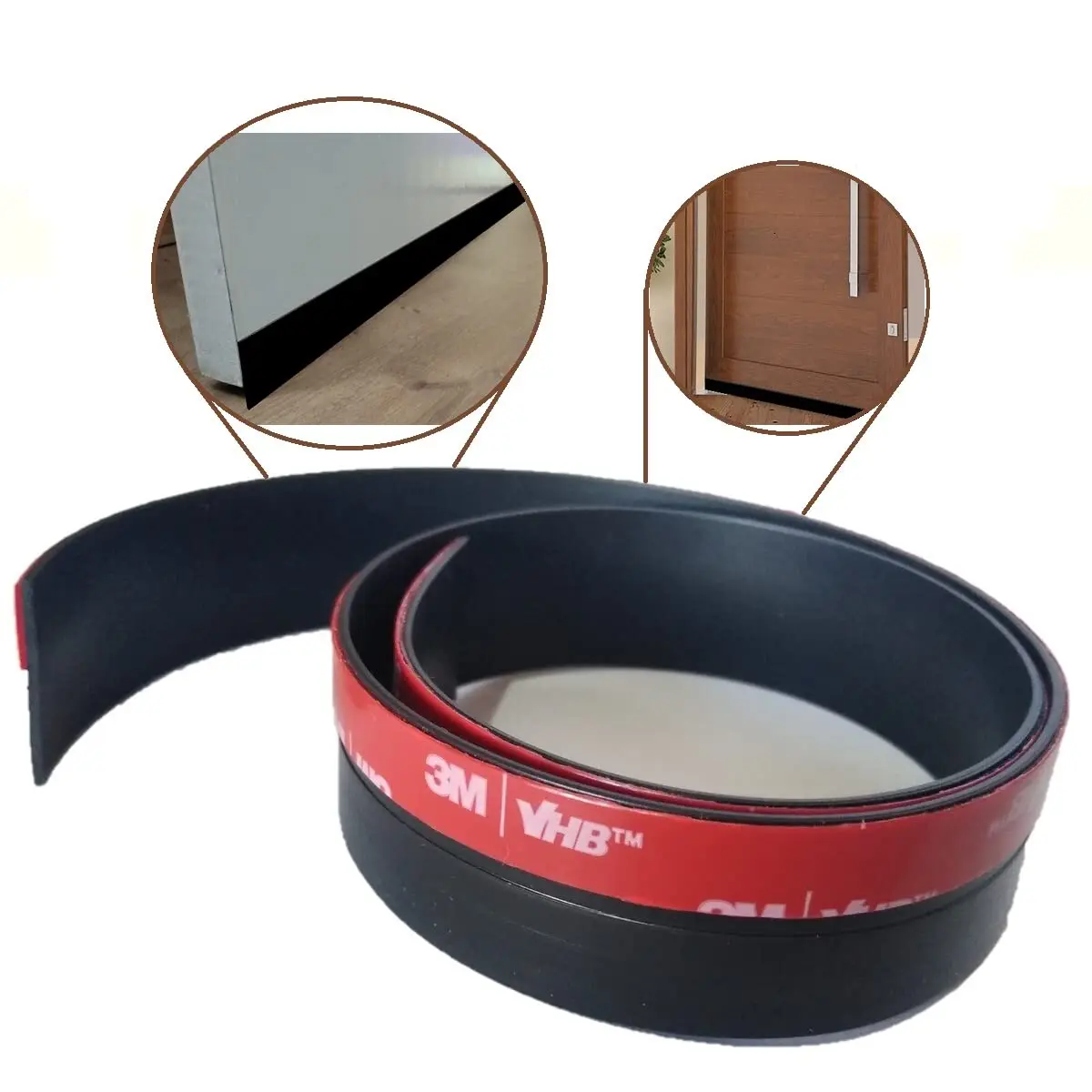 Vedação Porta - Veda Ar - Protege Contra Insetos 30 mm (3 Metros - Preto) Proteção
