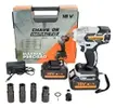 Pró Euro Chave de Impacto Brushless c/ 2 Baterias e Soquetes - 1