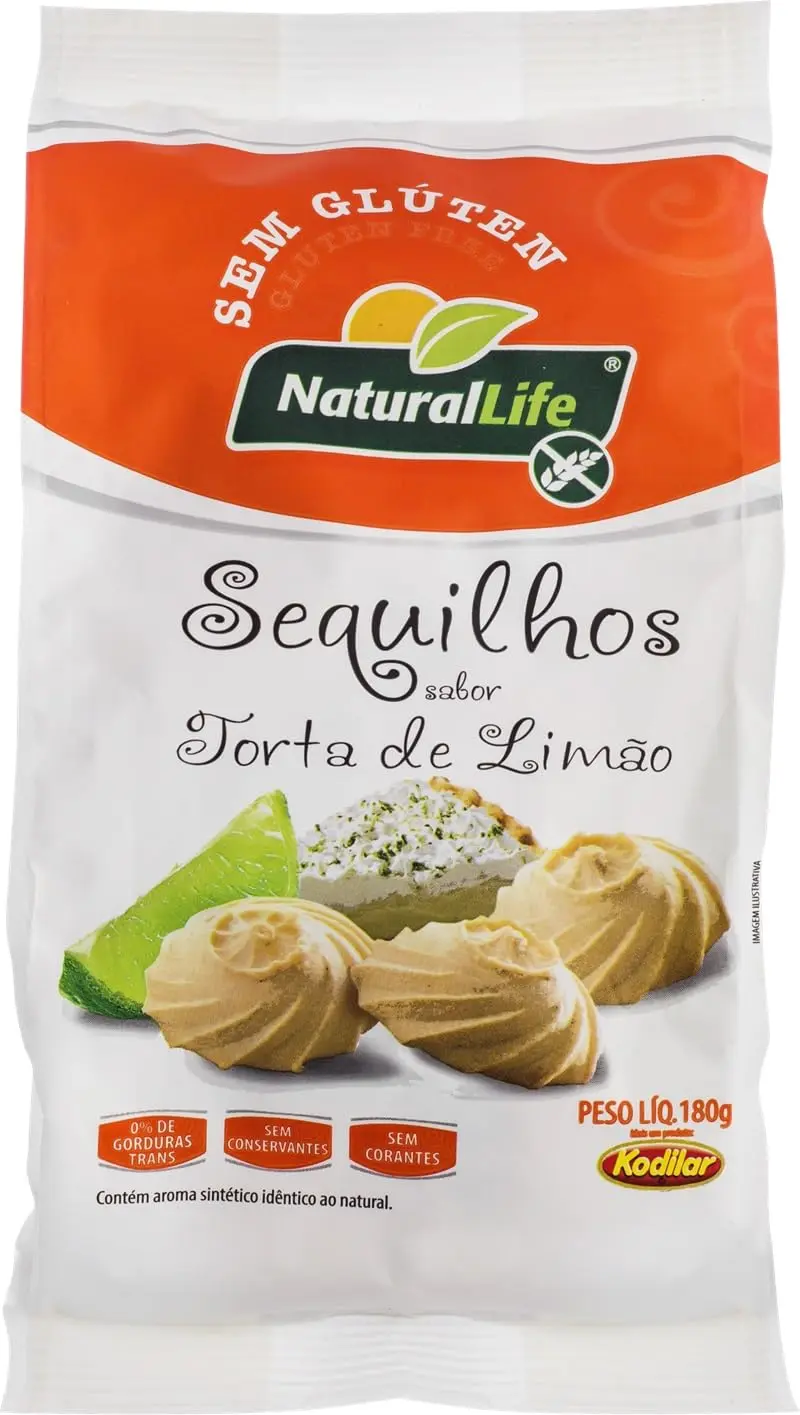 Sequilhos Natural Life - Sabor Torta de Limão - Sem Glúten - 180g