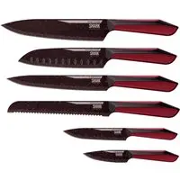 Conjunto de 6 Facas Polishop Ichef Special Cut Vermelha | Ichef