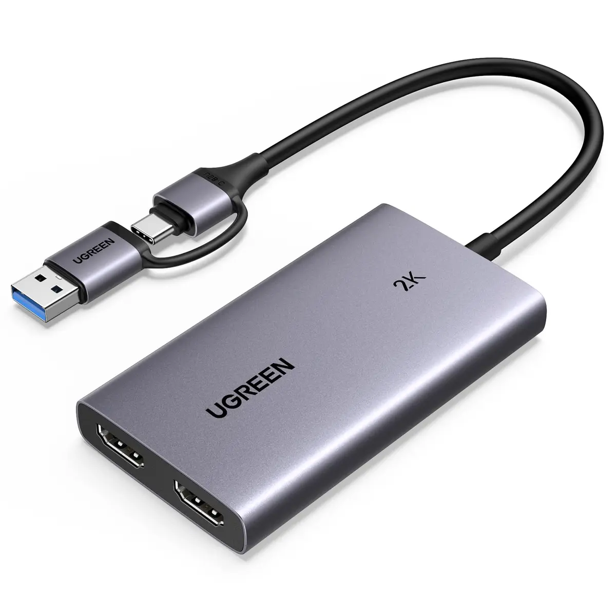 UGREEN Placa de Captura HDMI 2K@30Hz com Loop Out USB 3.0 | Cartão de Aquisição Vídeo Para Streaming, Gravação e Jogos Compatível com PS5, Xbox, Switch - 1