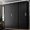 Guarda-roupa Casal Lisboa 3 Portas 2 Gavetas Cor Preto - 1
