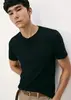 Camiseta Slim Masculina Gola V Flamê Preta - 1
