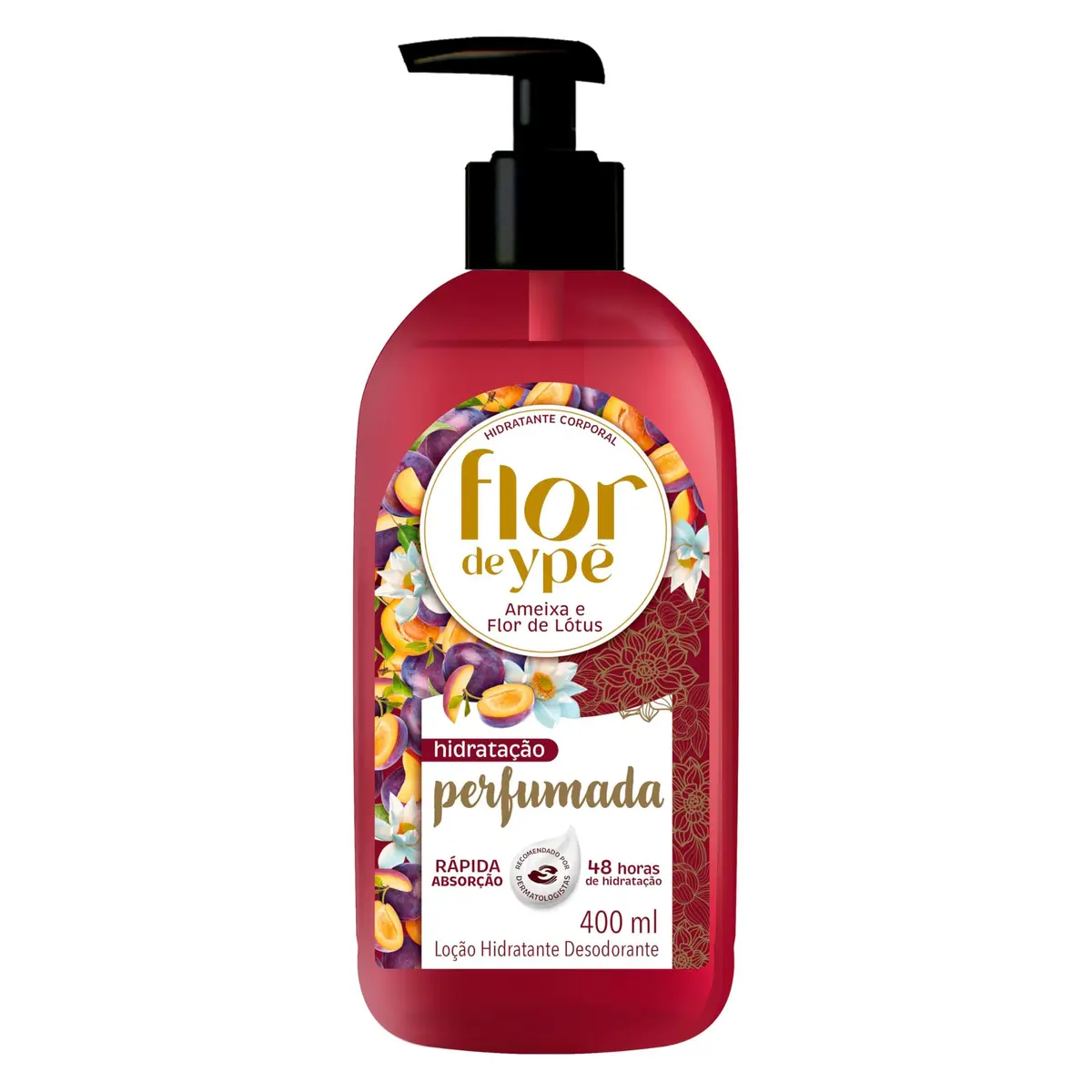 Flor de Ypê Hidratante Corporal, Ameixa e Flor de Lótus, 400ml - 1