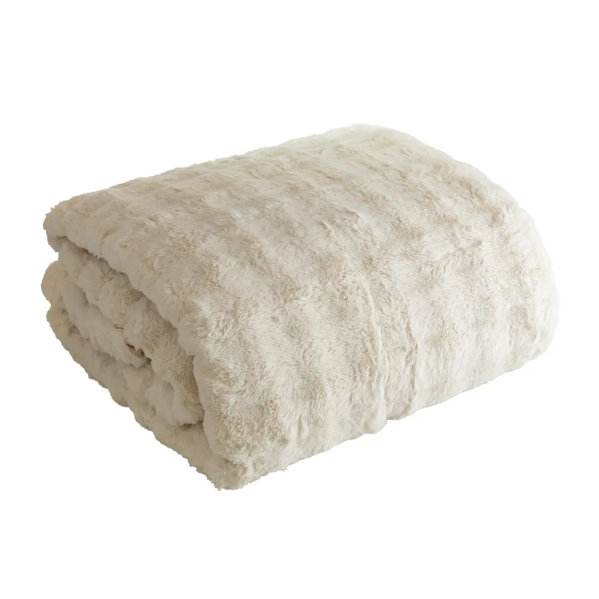 LYOR - Edredom King Lush Efeito Pele de Coelho Microfibra Off White