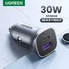 【 App】Carregador Carro USB-C Rápido PD4.0 30W Metal UGREEN - 1