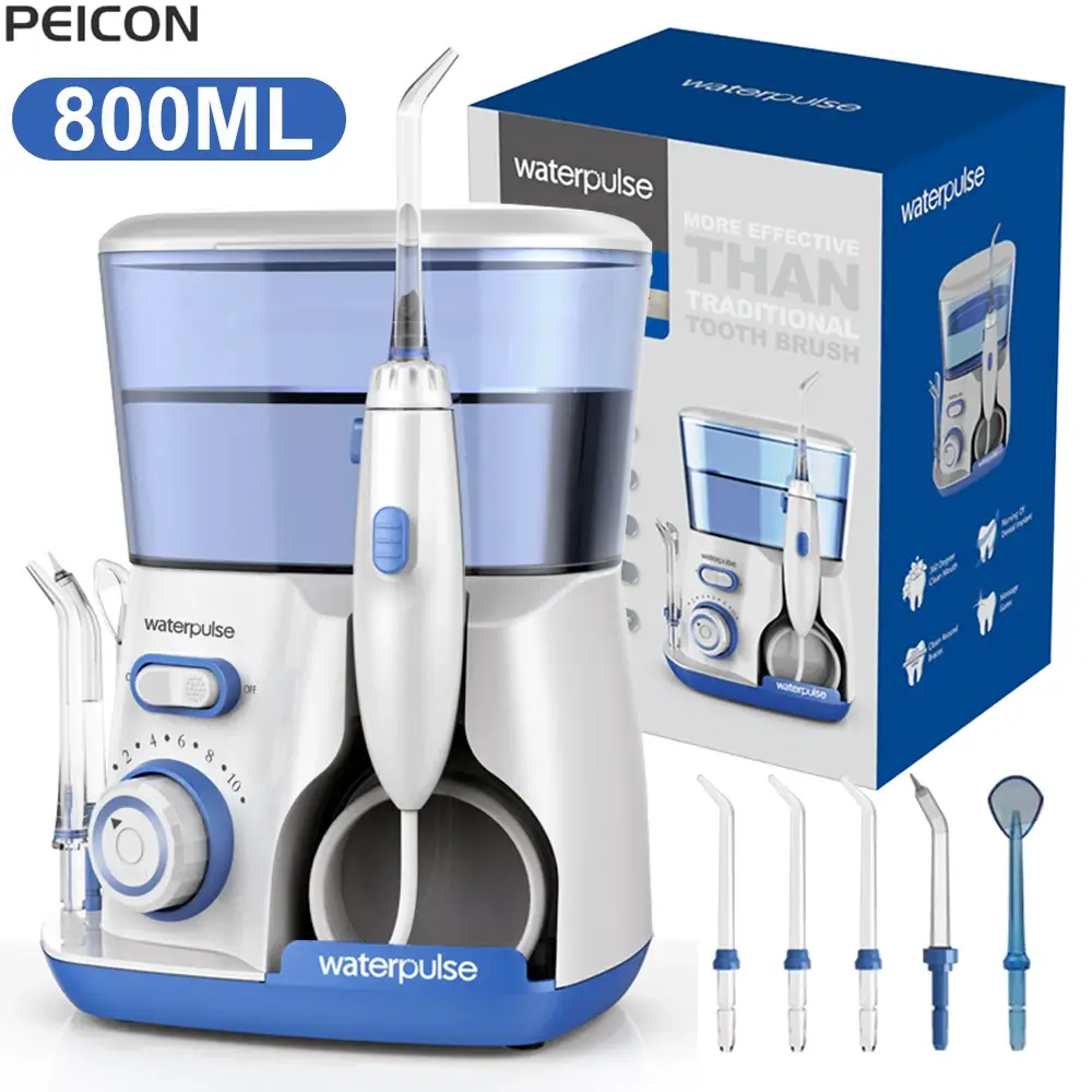 Irrigador oral dental água flosser para dentes de alta pressão elétrica irrigador dental água flosser boca máquina lavar roupa 800ml