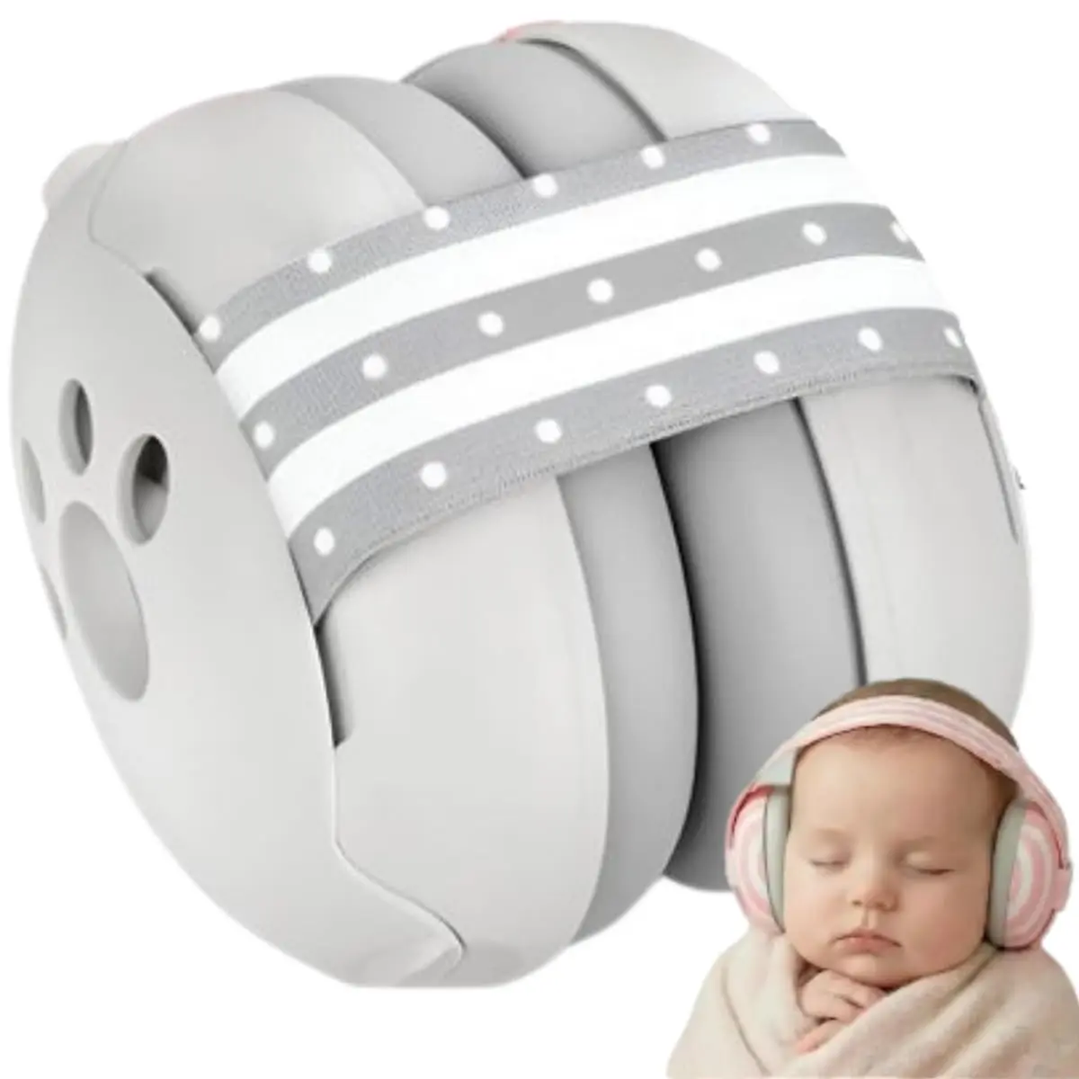 Abafador Protetor de Ruídos Infantil Bebê Ajustável Protetor Auricular de Som para Crianças e Recém-Nascidos Acalma e Protege Audição Ideal para Autismo, Viagens e Sono Fone Abafador de som