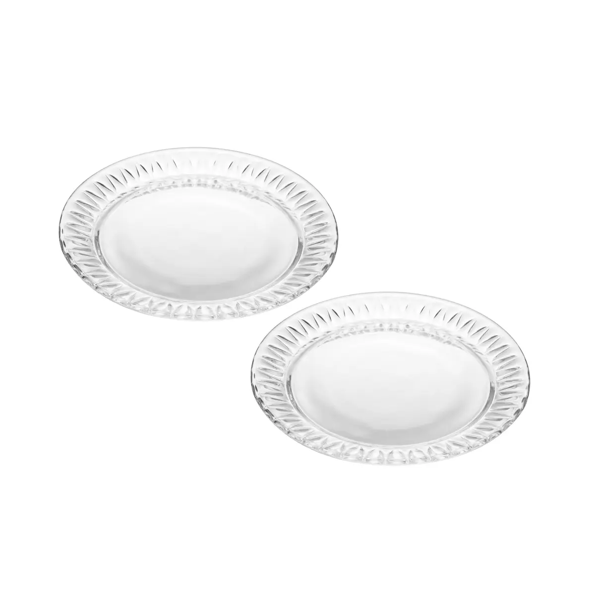 LYOR - Conjunto 2 Pratos para Sobremesa Radial 19,5cm Cristal - 1
