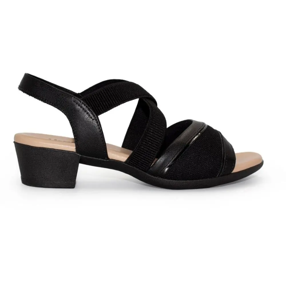 Sandália Feminina Salto Bloco Elástico Vanilla Usaflex MM0803