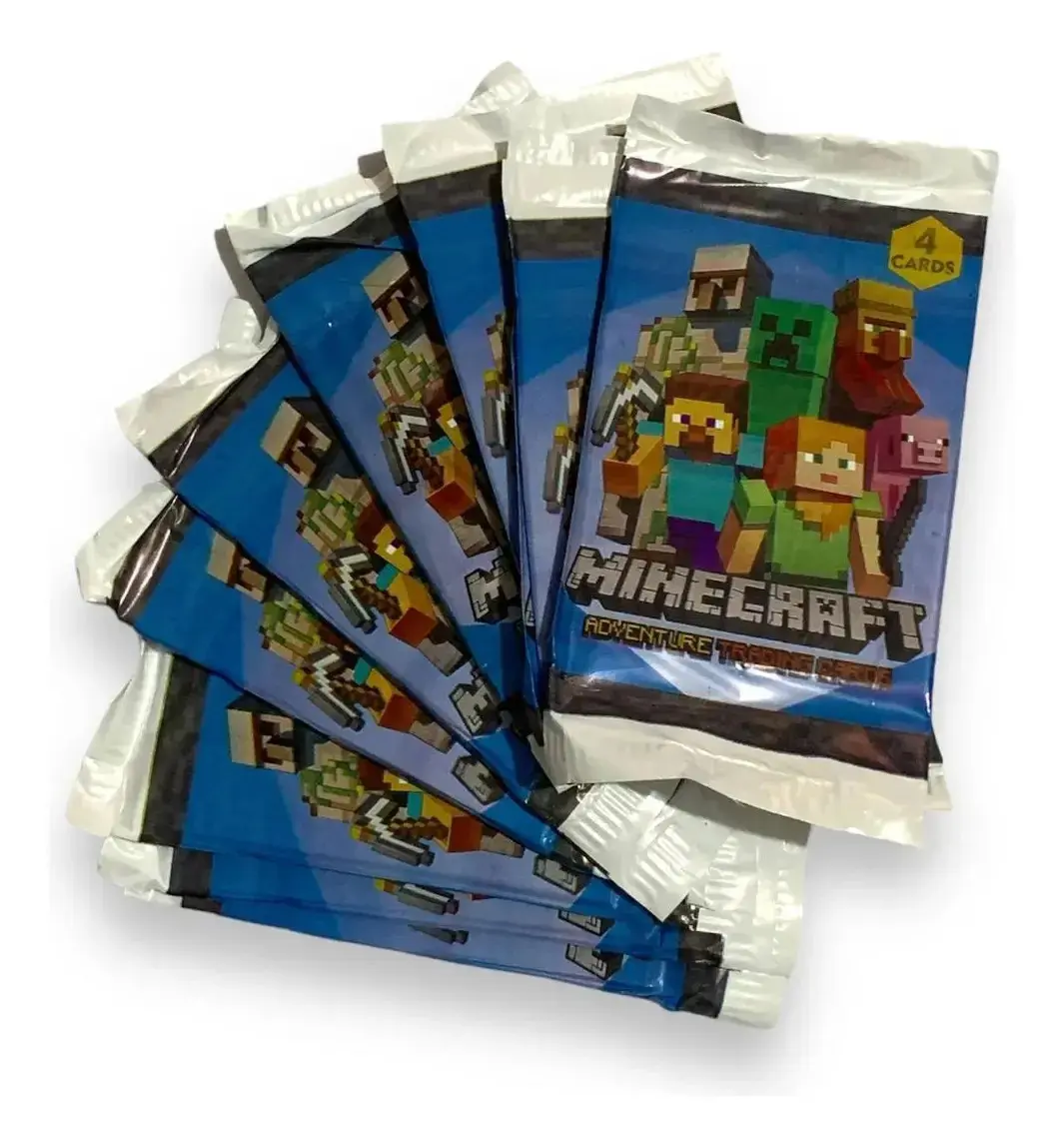 Kit 200 Cards = 50 Pacotinhos/cartas/figurinhas/cartinhas Minecraft Personagem Cards Minecraft