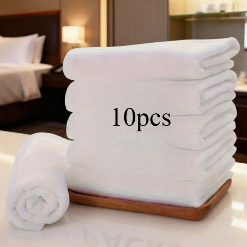 10 toalhas brancas, secador de cabelo de microfibra com alta capacidade de absorção, para uso em spas, hotéis e salões de beleza, toalha de massagem, toalha de cabelo super longa e com alta capacidade de absorção.