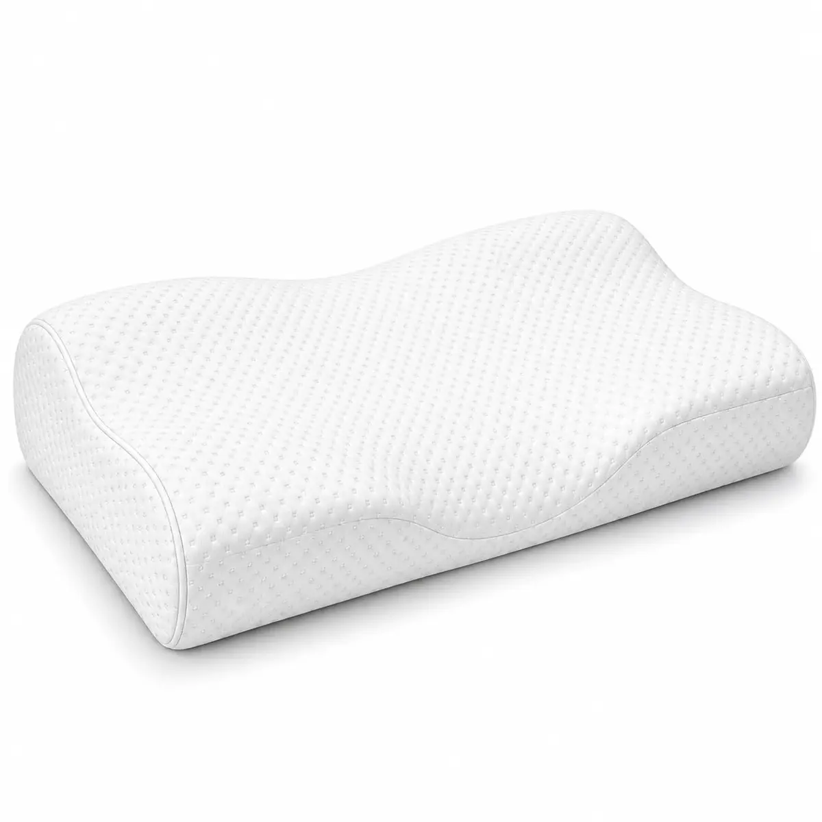 Travesseiro Cervical Anatômico, 56x31cm | Suporte Cervical Ergonômico | Espuma Memory Foam | Capa Removível com Zíper | Formato Anatômico Confortável