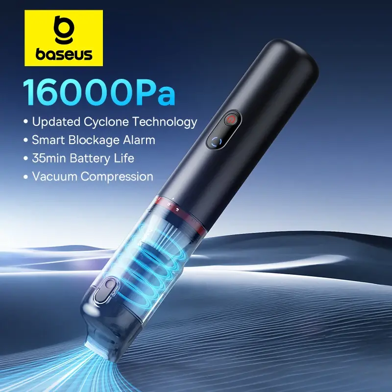 Baseus a5 16000pa aspirador de pó carro sem fio poderoso portátil portátil mini aspirador automotivo para carro casa pc máquina