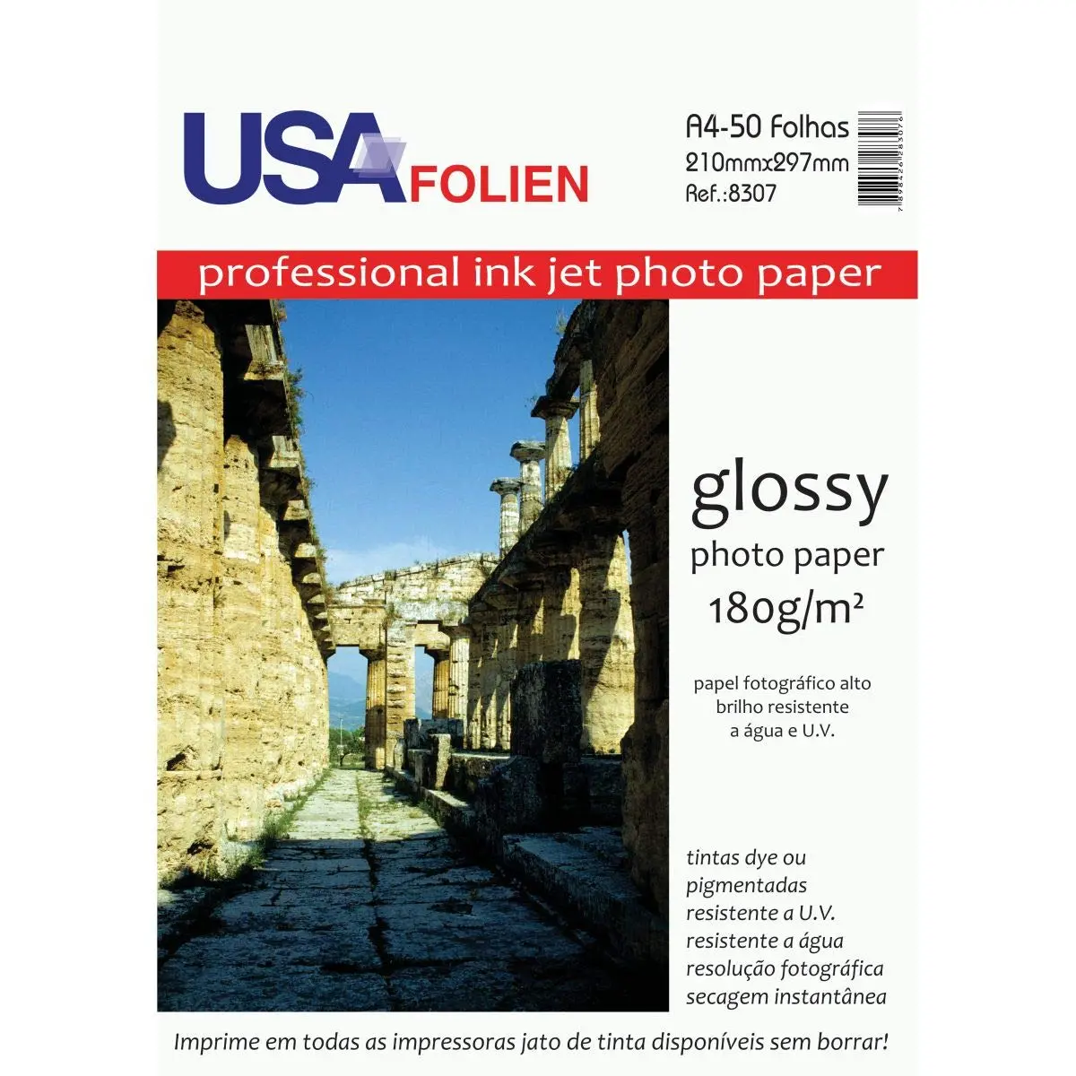 Papel Fotografico Inkjet A4 Glossy 180G Pct Com 50-23888