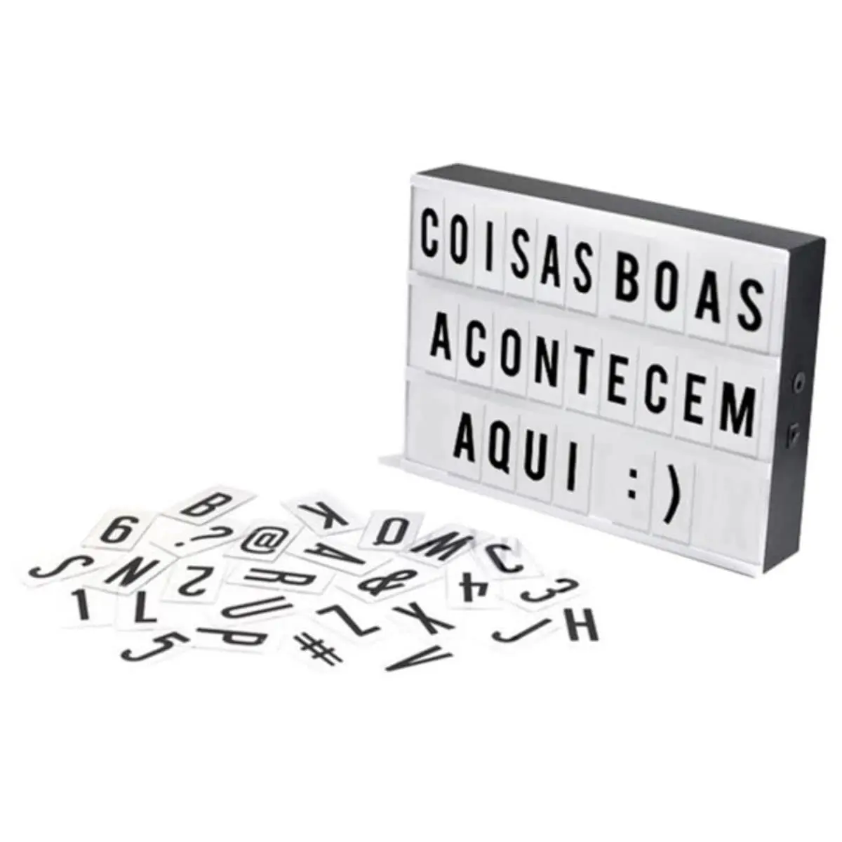 Luminária Letreiro De Led Quadro Light Box Painel A4 Usb Personalizado + 96 Letras Cinema Loja Festa Decorativo Casa - TYDA