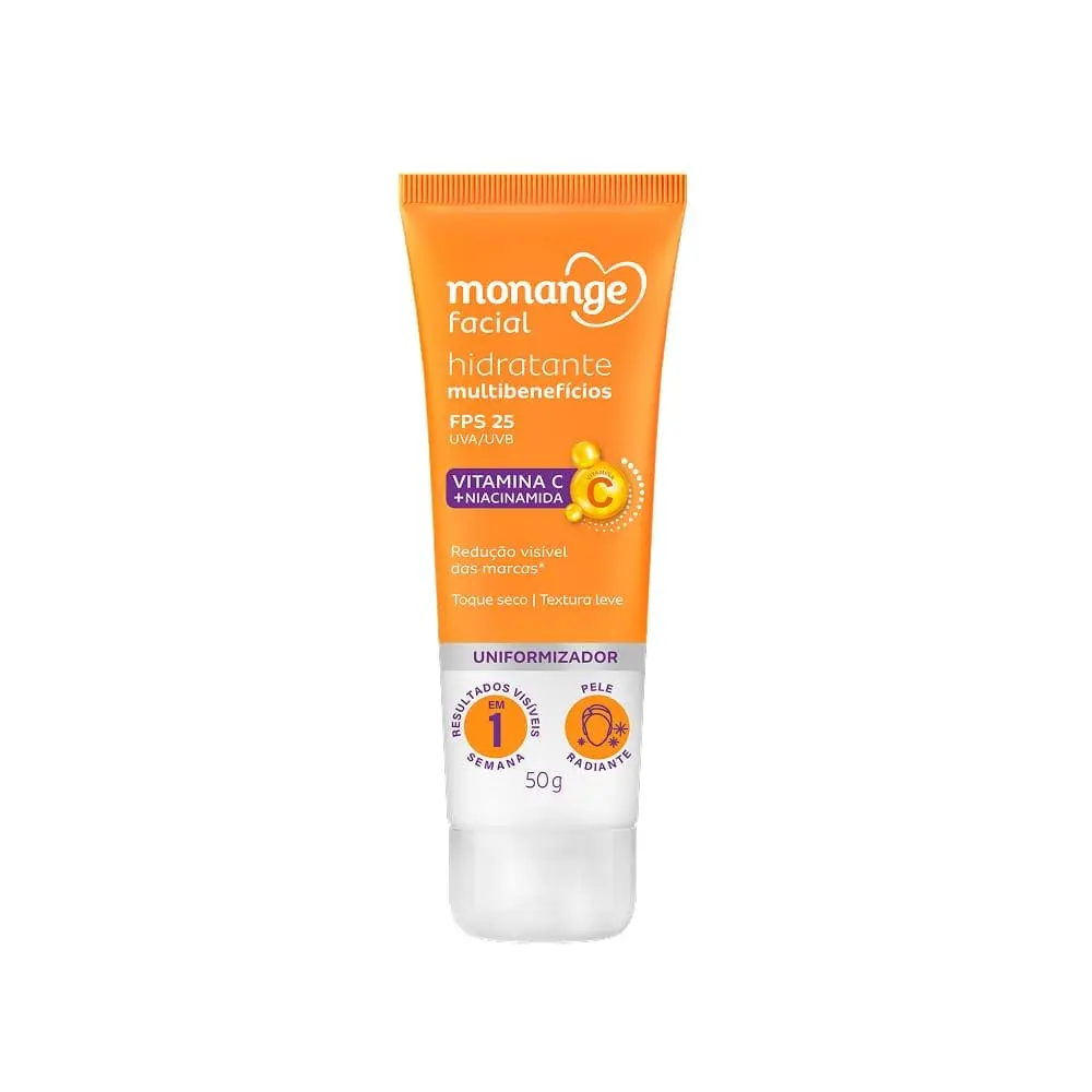 Hidratante Monange Facial Multibenefícios FPS 25 com Vitamina C e Niacinamida 50g