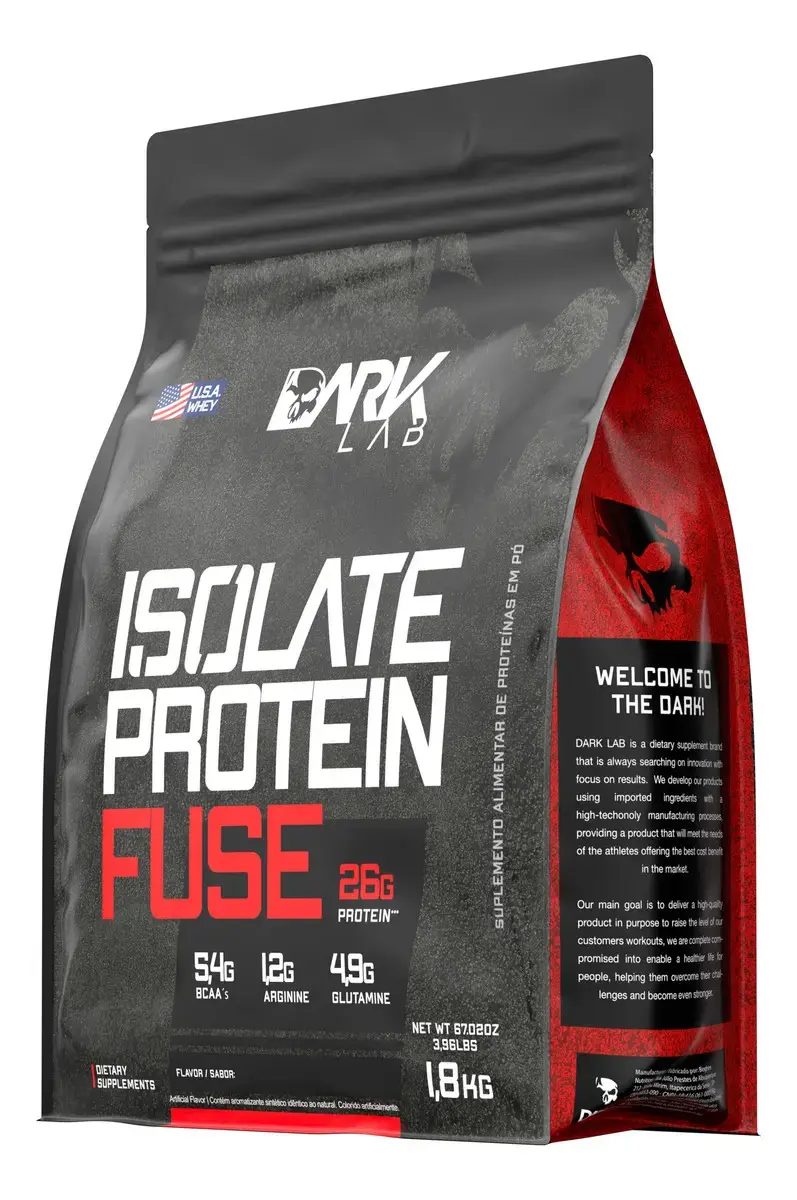 Suplemento Whey Isolate Protein Fuse 1,8kg sabor Morango Dark Lab thumbnail 2