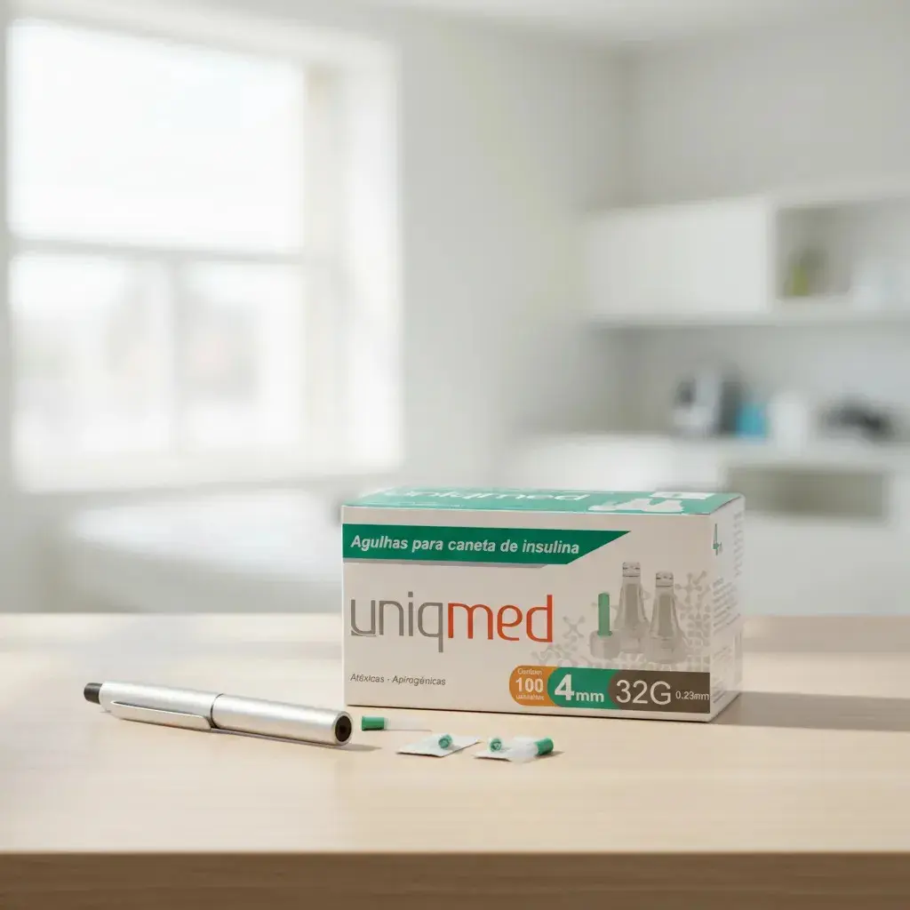 Agulhas Para Caneta Insulina Uniqmed 4mm 32G Caixa C/100 Unidades