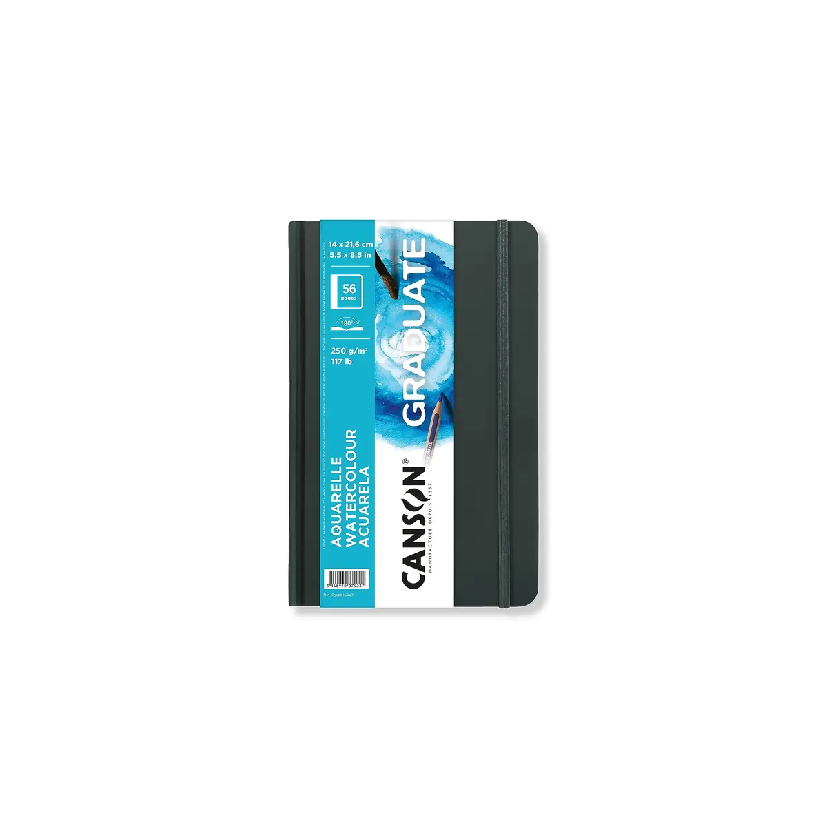 CANSON Graduate Artbook Aquarela, 14 x 21,6cm, 250 g/m², 28 folhas | Diário de arte de capa dura, 28 folhas (250 g) papel de artista para adultos e estudantes, para pintura, guache, mídia mista - 1
