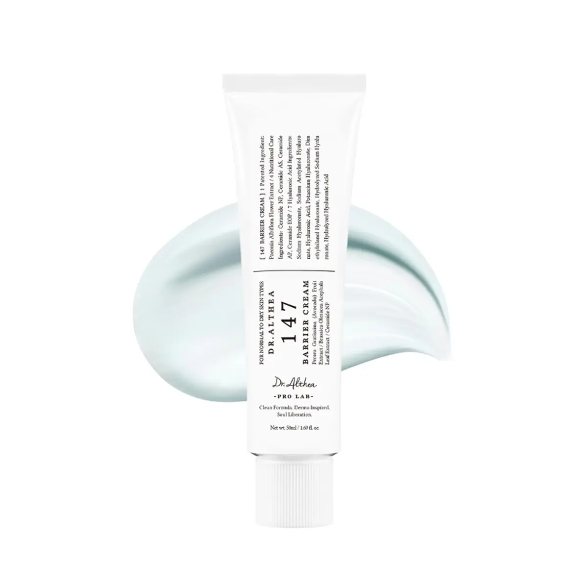 Dr.Althea 147 Barrier Cream | Cuidados diários com a barreira da pele | Hidratação profunda com ácido hialurônico e ceramidas | Cuidados com a pele veganos coreanos para todos os tipos de pele | 4 ml - 1