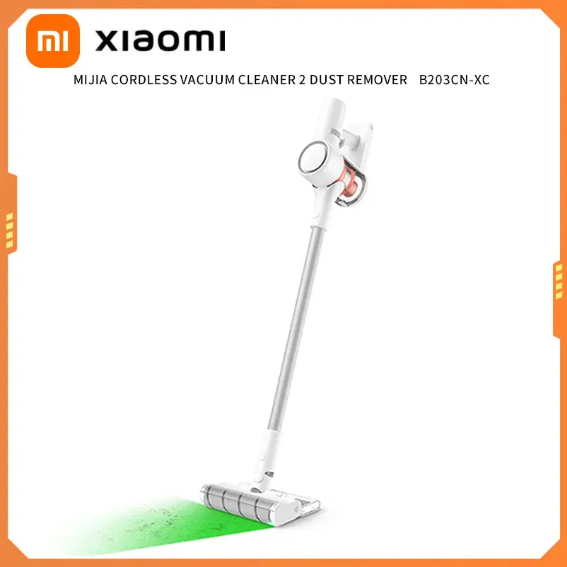 Aspiradores de Pó Sem Fio XIAOMI MIJIA 2 Edição com Display de Poeira, Sucção de 24kPa, Duração Máxima da Bateria de 60 Min, Aspirador Portátil Sem Fio