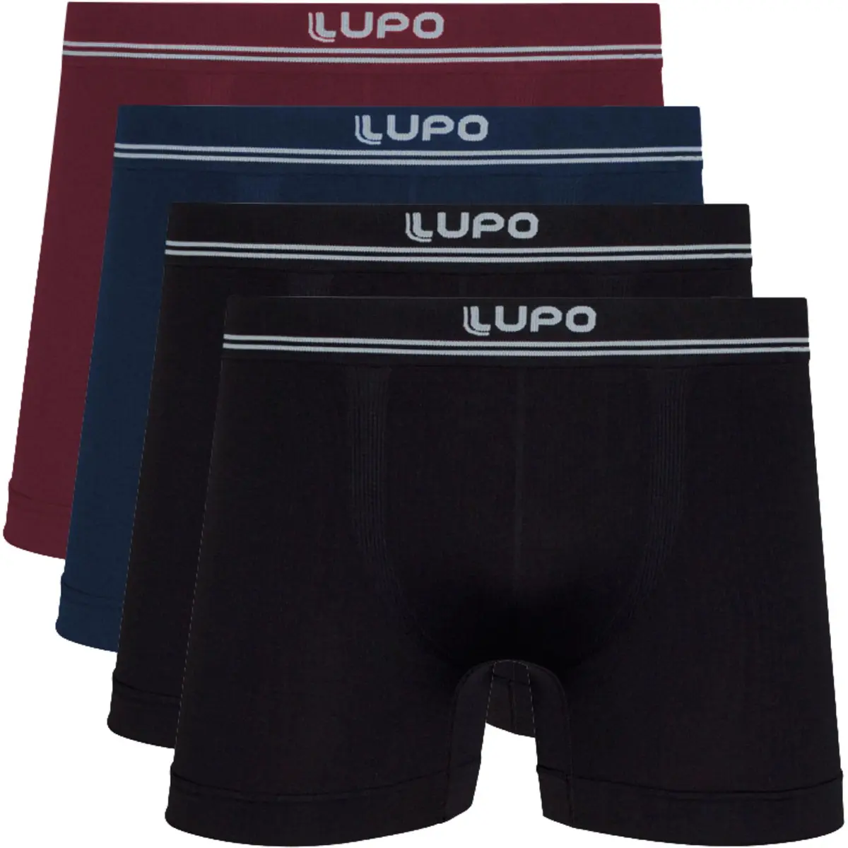 Kit 4 Cuecas Boxer Lupo Microfibra Poliamida Sem Costura Adulto Masculino - 1