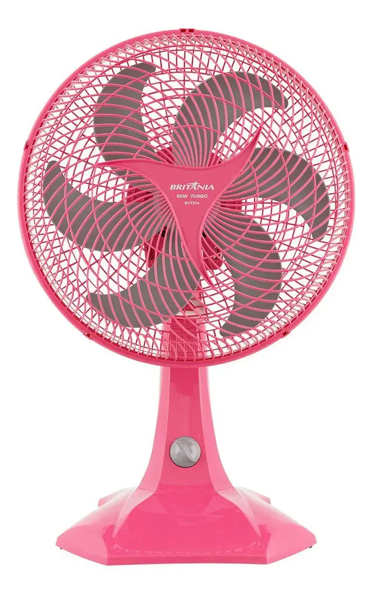 Ventilador Maxx Force 60W BVT304 Hélice com 6 Pás Cor Rosa 220v Britânia